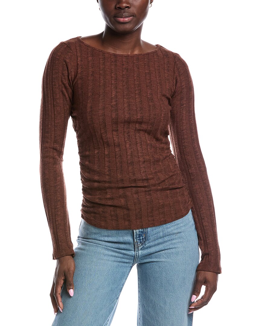 Project Social T Sanna Boat Neck Sweater In Brown