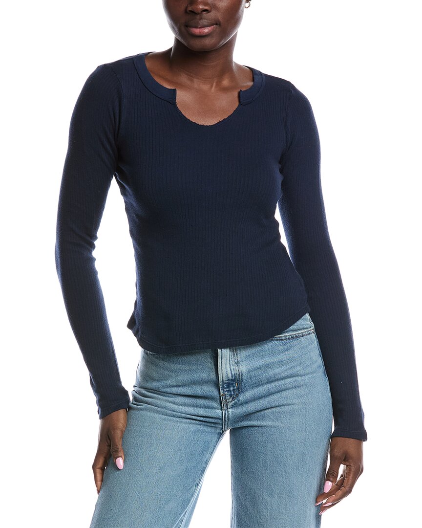 Project Social T The Comeback Notch Neck Top In Blue