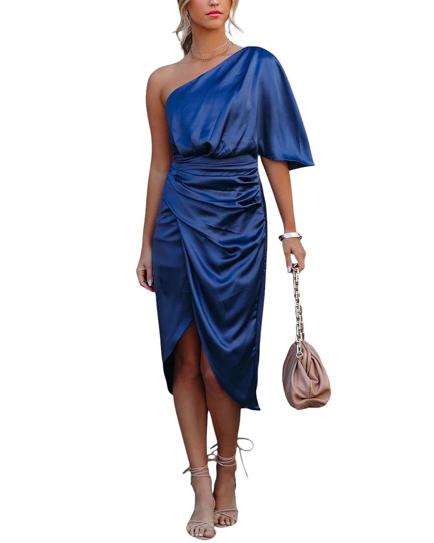 Charlotte Green Midi Dress In Blue