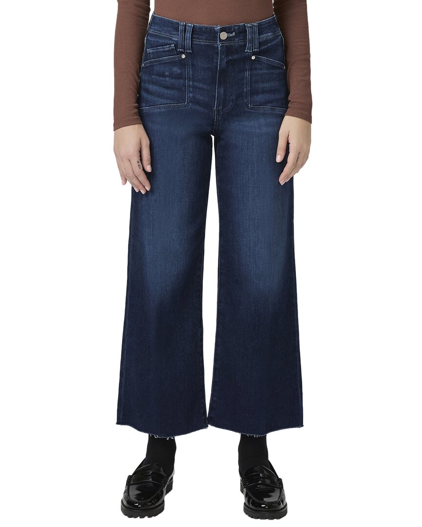 Paige Anessa High Waist Wide Leg Jeans In Blue