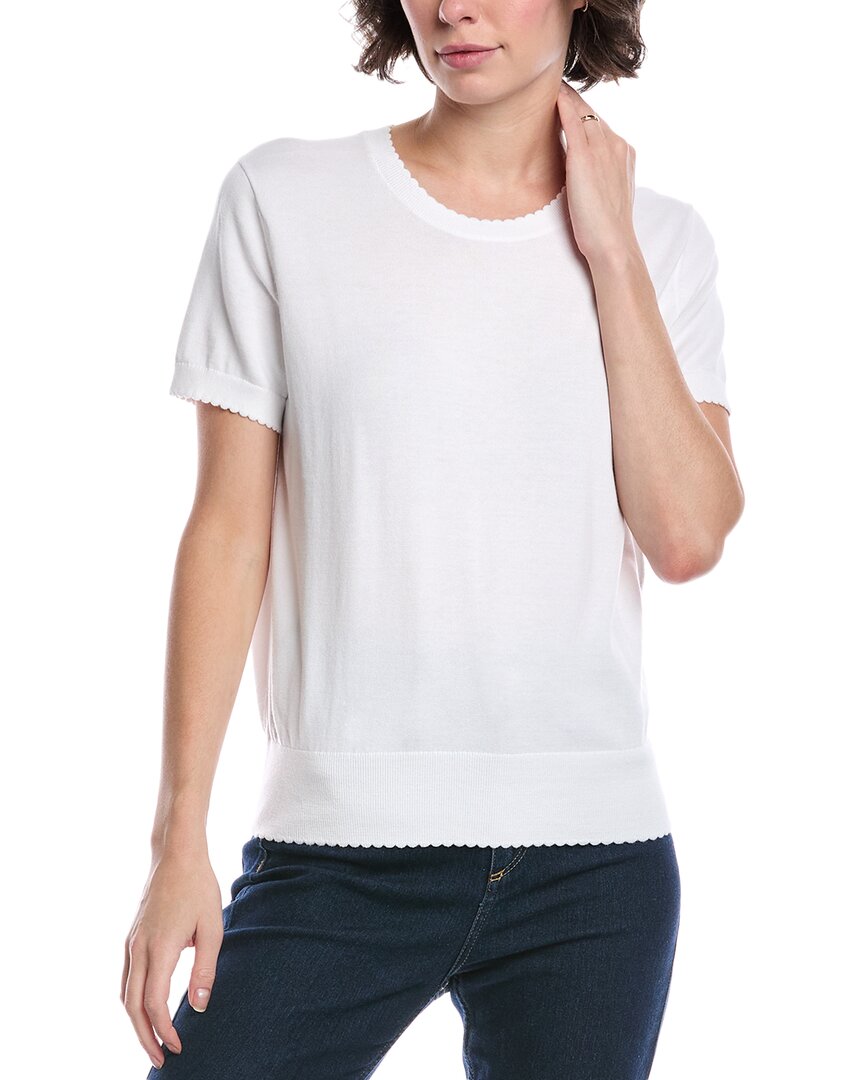 Brooks Brothers Scallop T-shirt Sweater In White