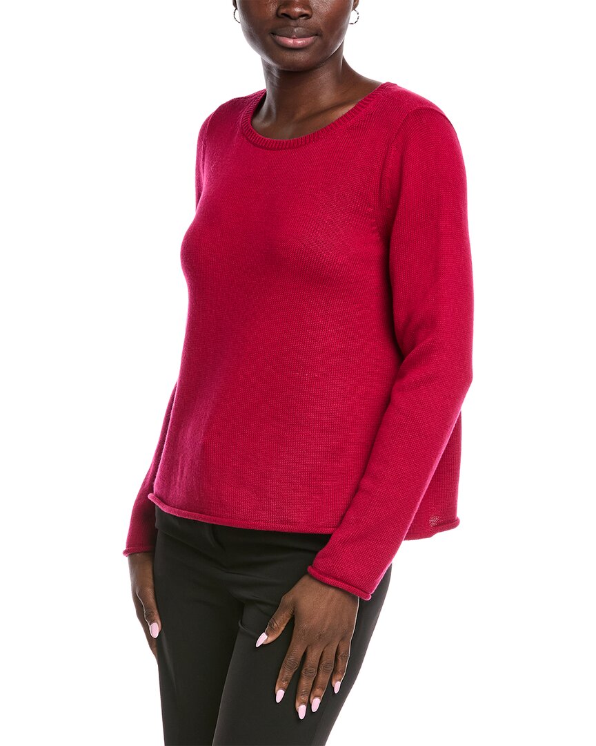 Eileen Fisher Bateau Neck Sweater In Red