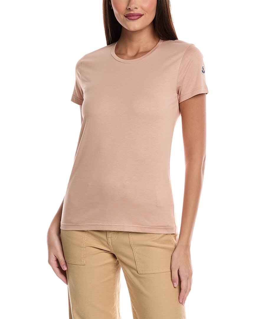 Moncler Cotton Crew-neck T-shirt In Pink