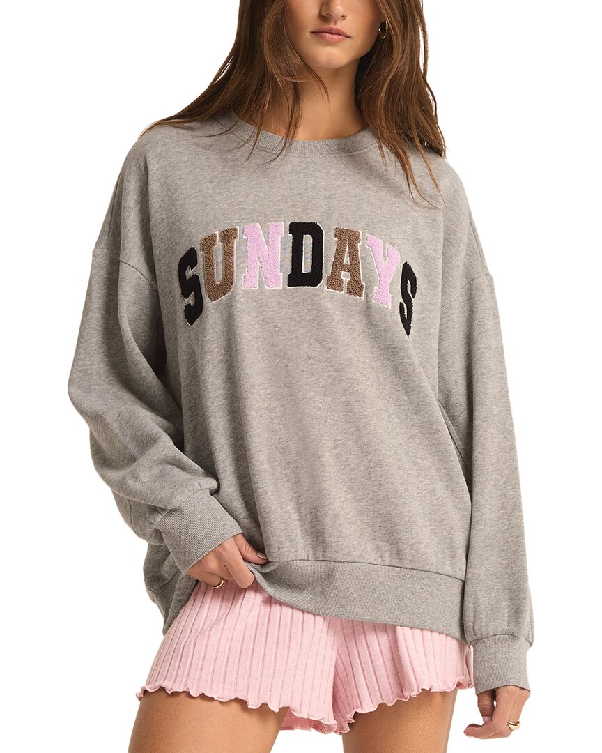 Z Supply Oversized Sunday Sweatshirt In Gray