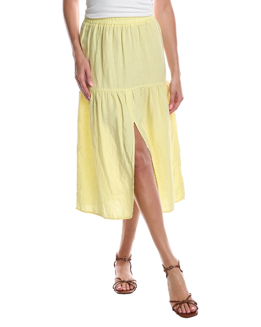 Nation Ltd Esmeralda Linen Midi Skirt In Yellow