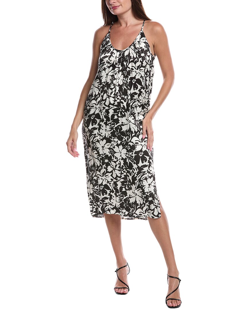 Nation Ltd Liliana Printed U-neck Ruched In Black