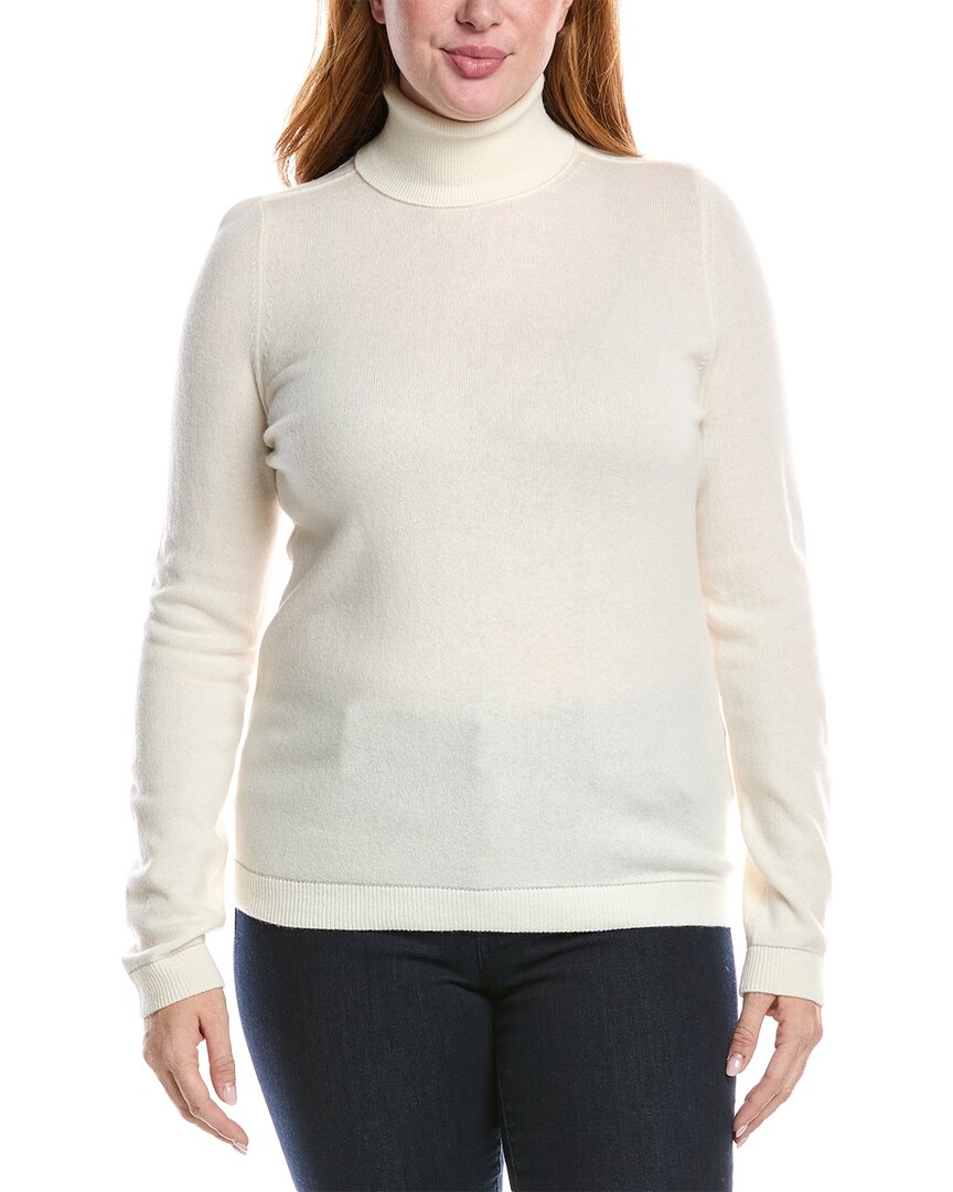 Lafayette 148 Metallic Trim Cashmere Turtleneck Sweater In Neutral