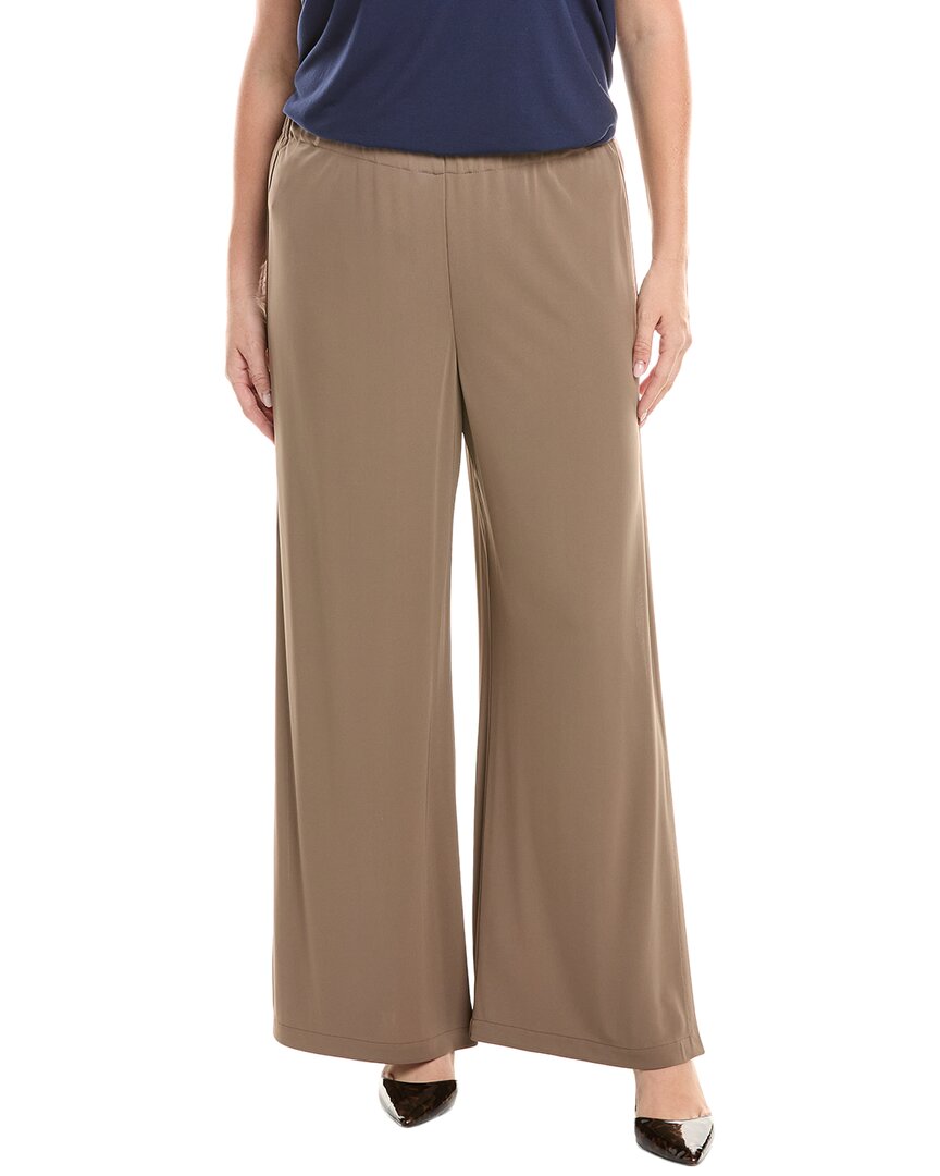 Lafayette 148 New York Petite Pull-on Franklin Wide Leg Pant In Brown