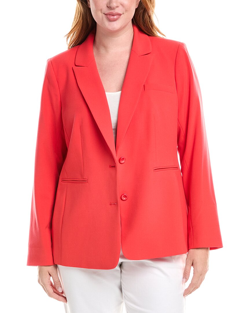 Tahari Asl Plus Size Peak-lapel Two-button Blazer In Red