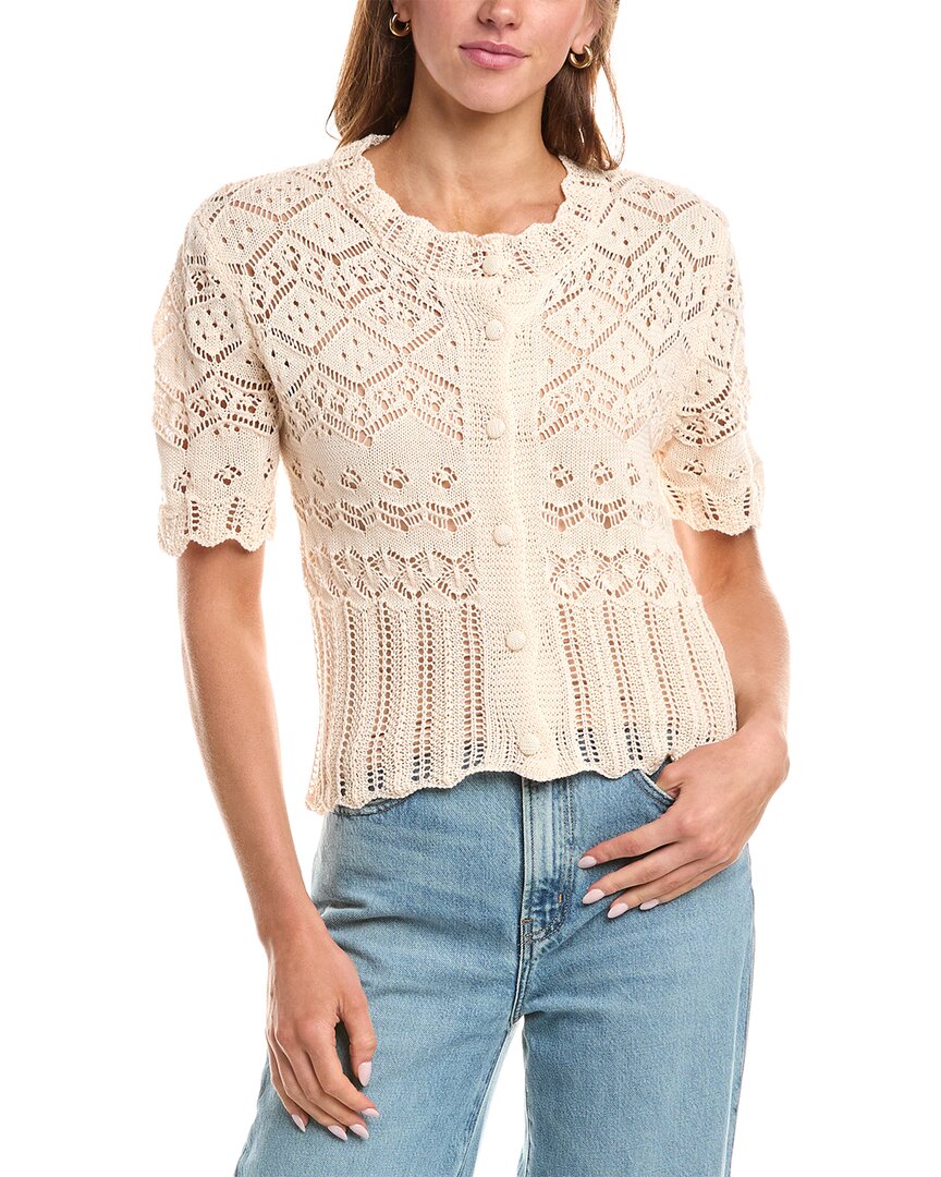 70/21 Pointelle Cardigan In Neutral