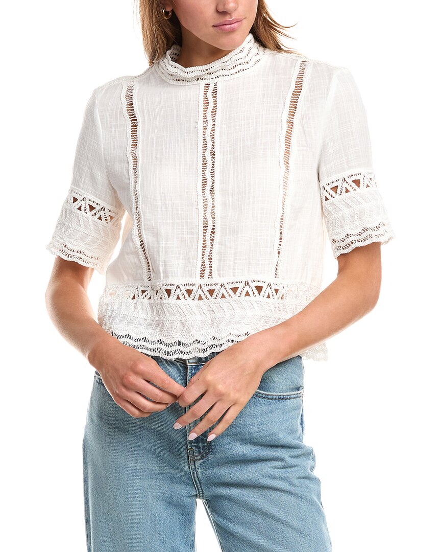 Avantlook Lace Trim Top In White