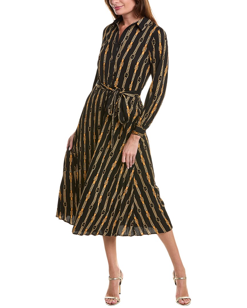 Yal New York Pleated Shirtdress In Brown