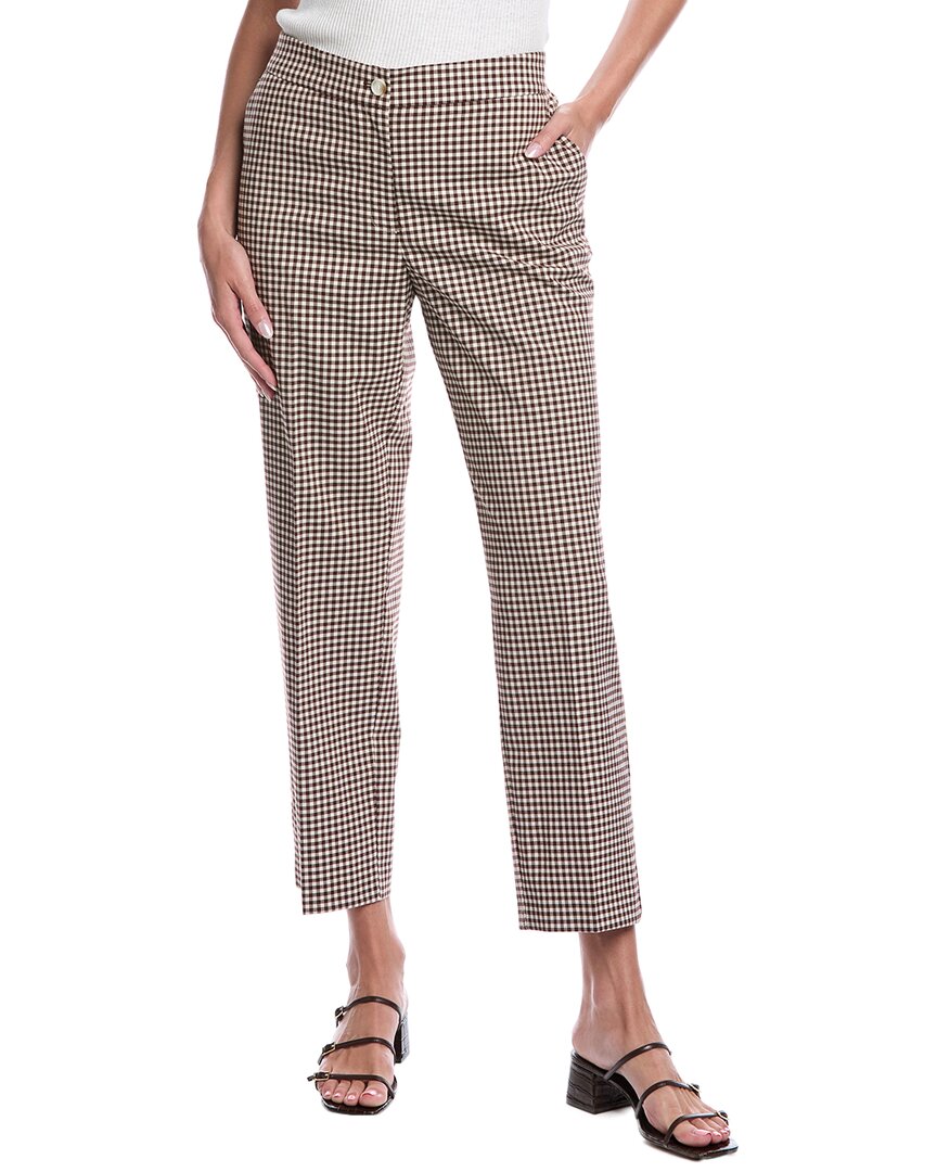 Jones New York Fly Front Straight Ankle Pant In Brown