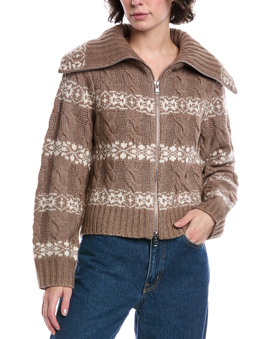 Design History Brighton Wool & Cashmere-blend Cardigan In Brown