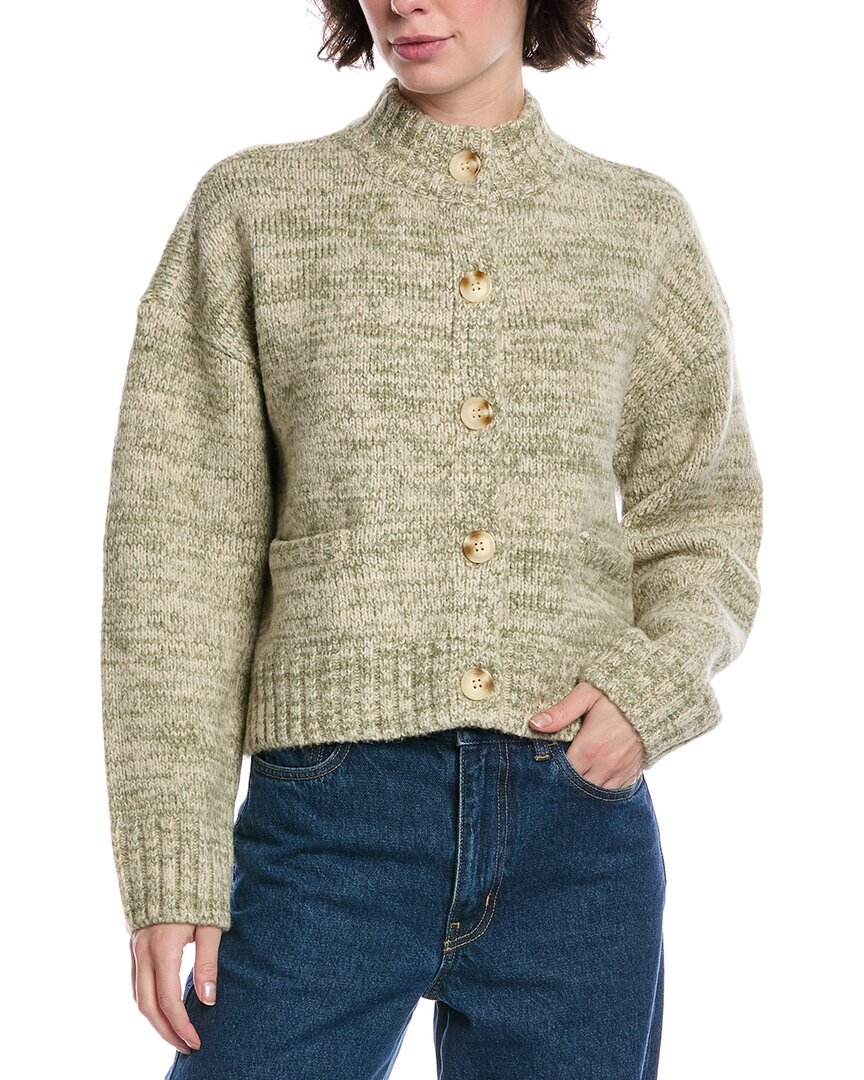 Design History Rhett Wool & Cashmere-blend Cardigan In Green