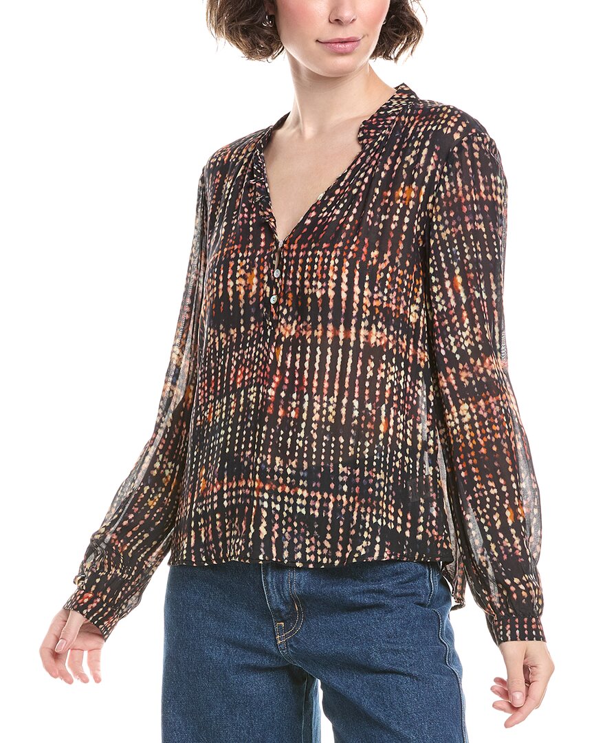 Bella Dahl Half Placket Button-up Blouse In Brown
