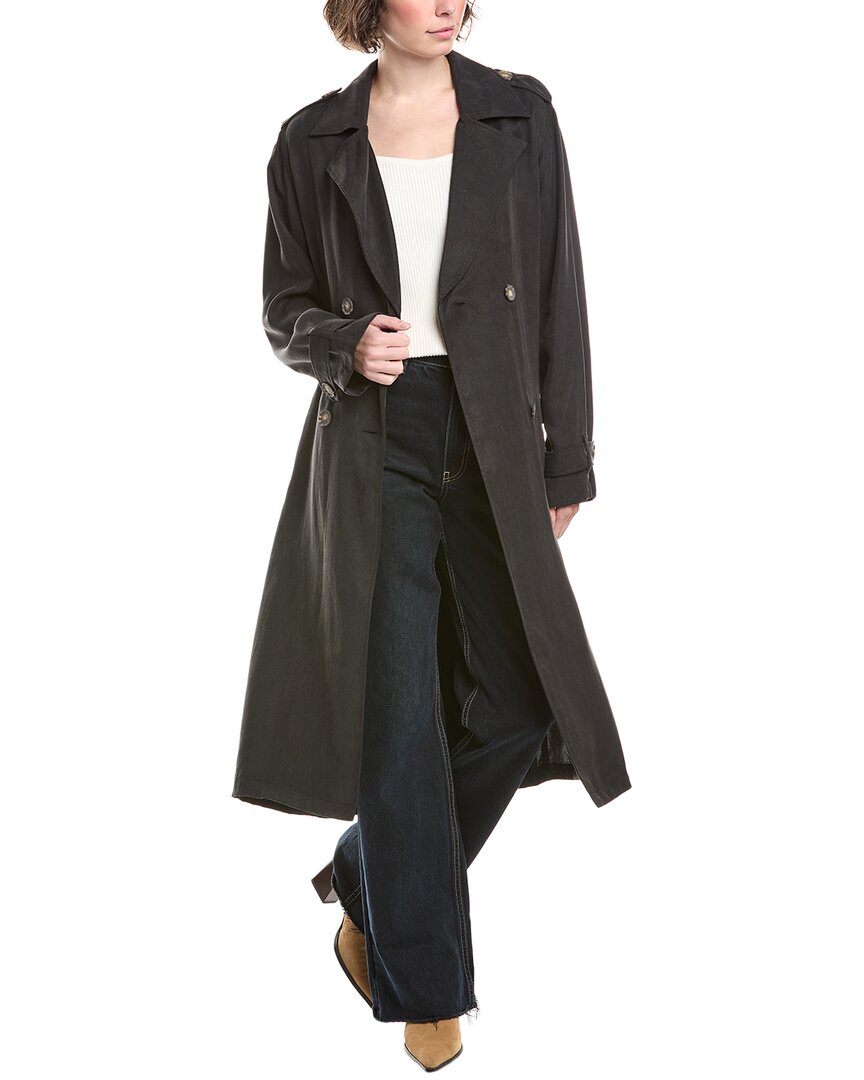 Bella Dahl Trench Coat In Black In Black