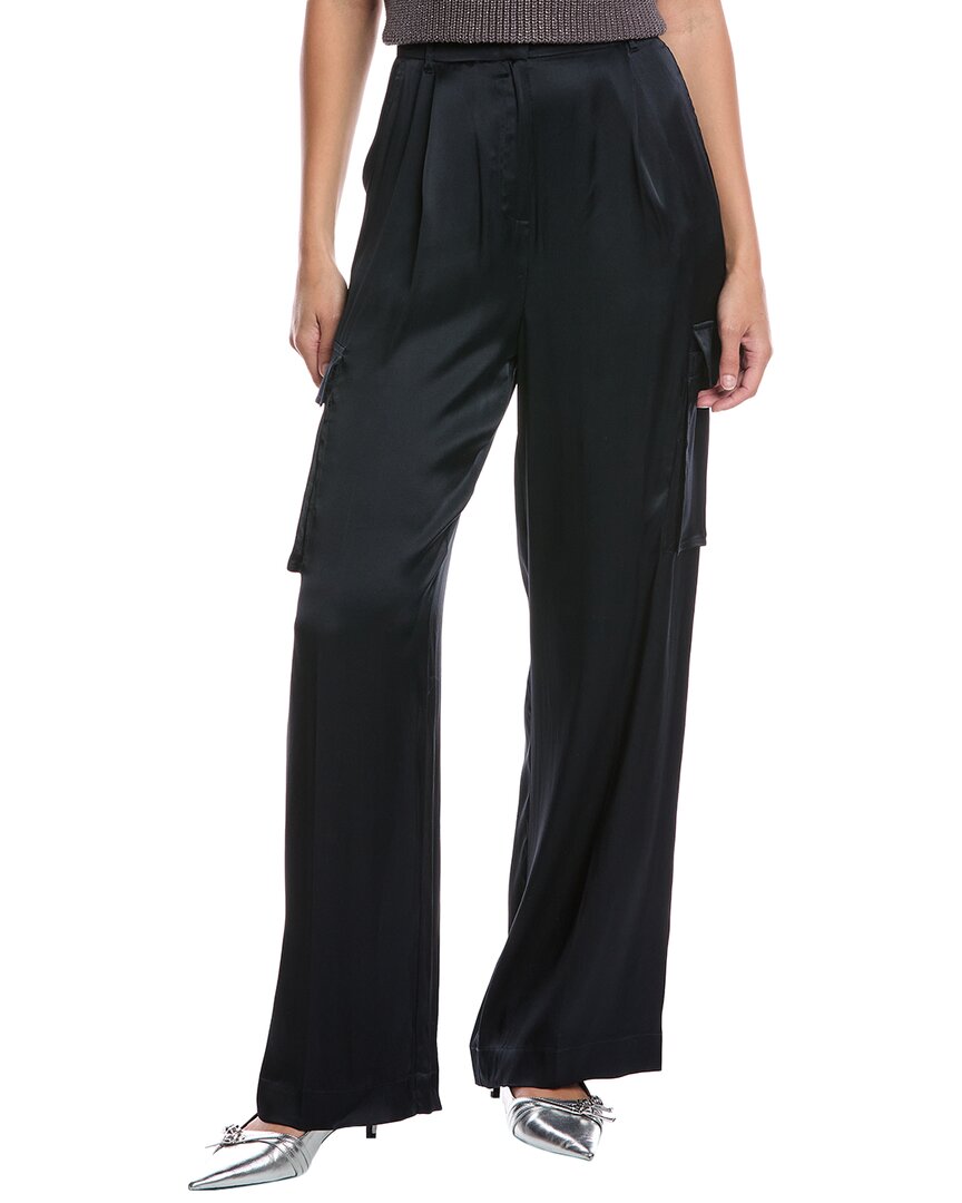 Marella Brillo Silk-blend Long Trouser In Blue