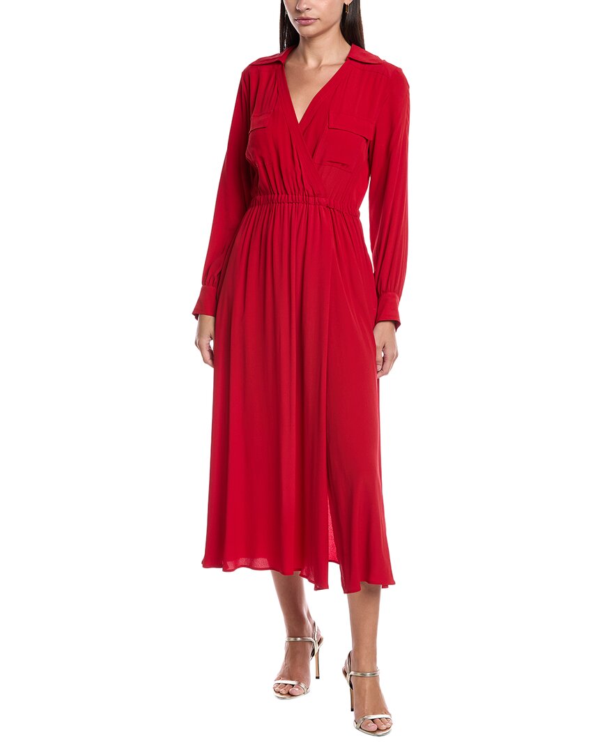 Marella Lessy Silk-blend Dress In Red