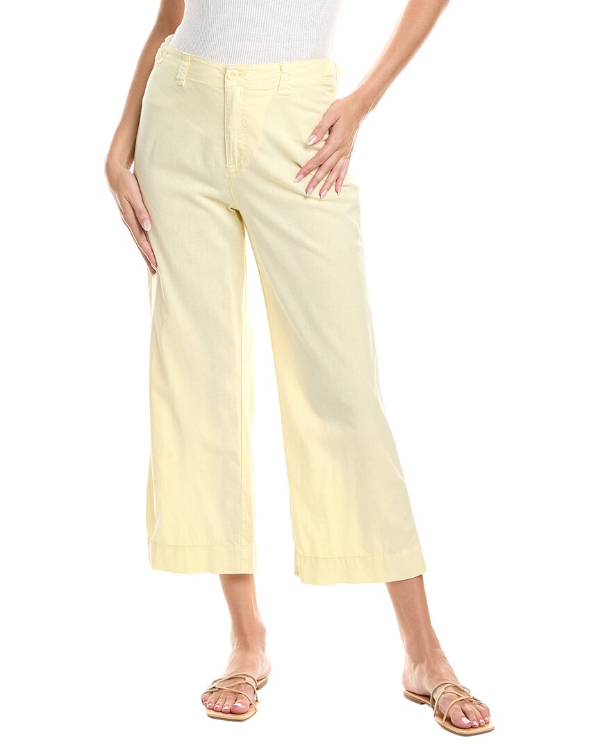 Michael Stars Geraldine Straight Leg Linen-blend Pant In Yellow