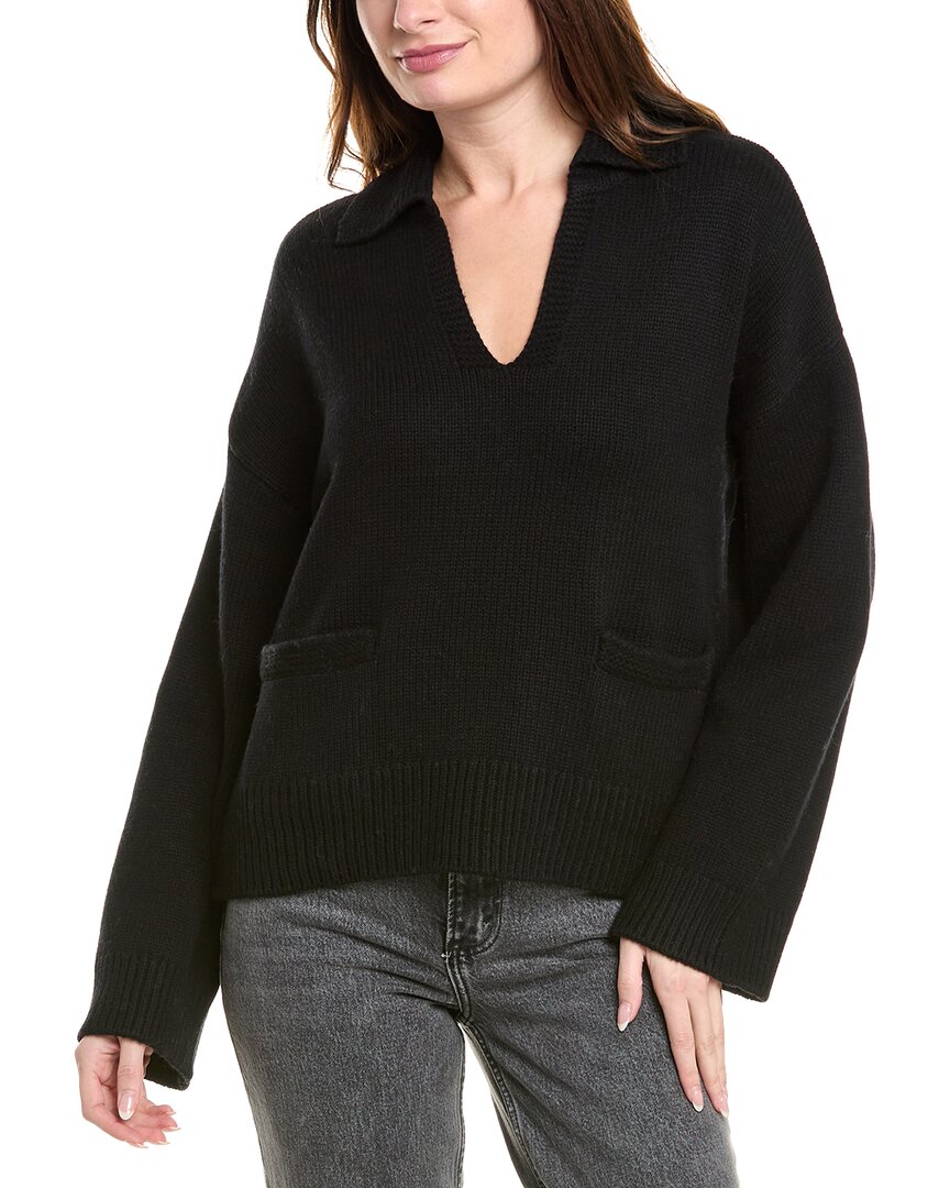 Rag & Bone Gretchin Wool-blend Polo Sweater In Black