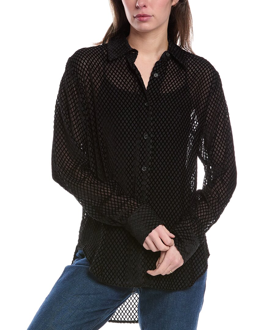 Rag & Bone Lila Burnout Shirt In Black