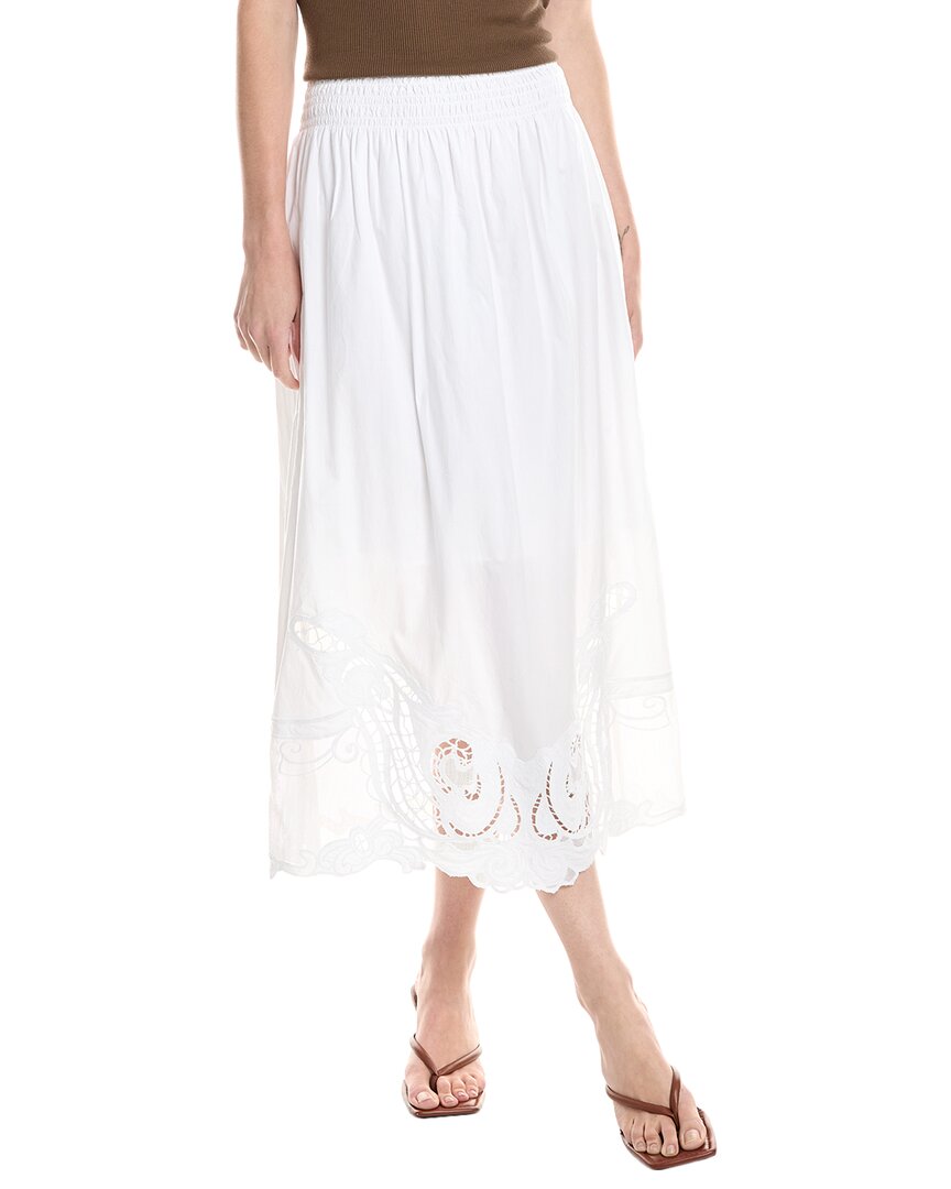 Rag & Bone Clem Lace Midi Skirt In White