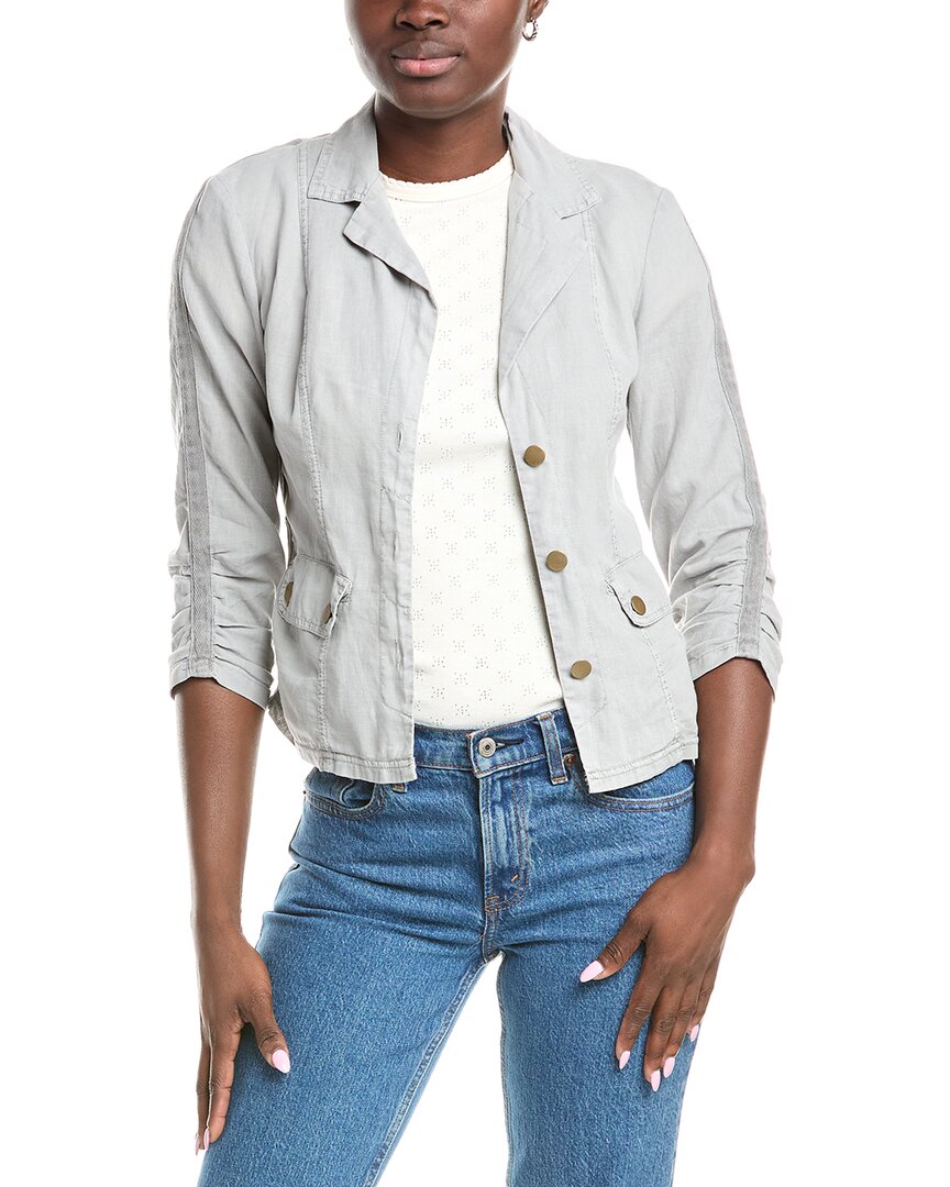 Xcvi Wearables Folsky Linen-blend Jacket In Blue