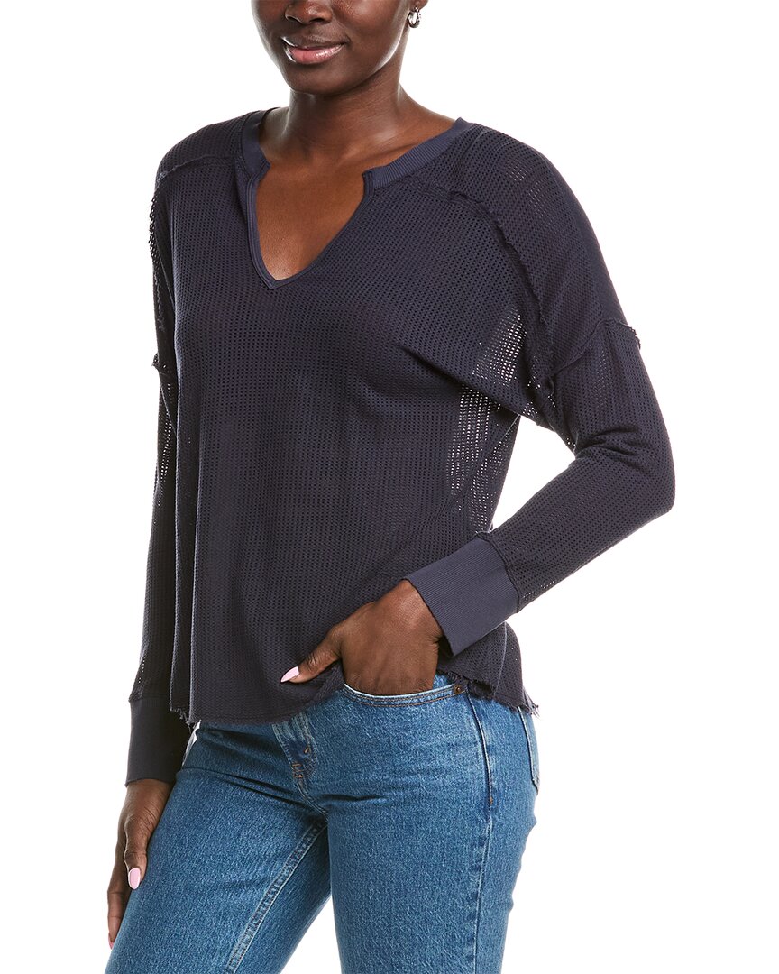 Xcvi Wearables Mesh Bullock Pullover In Blue