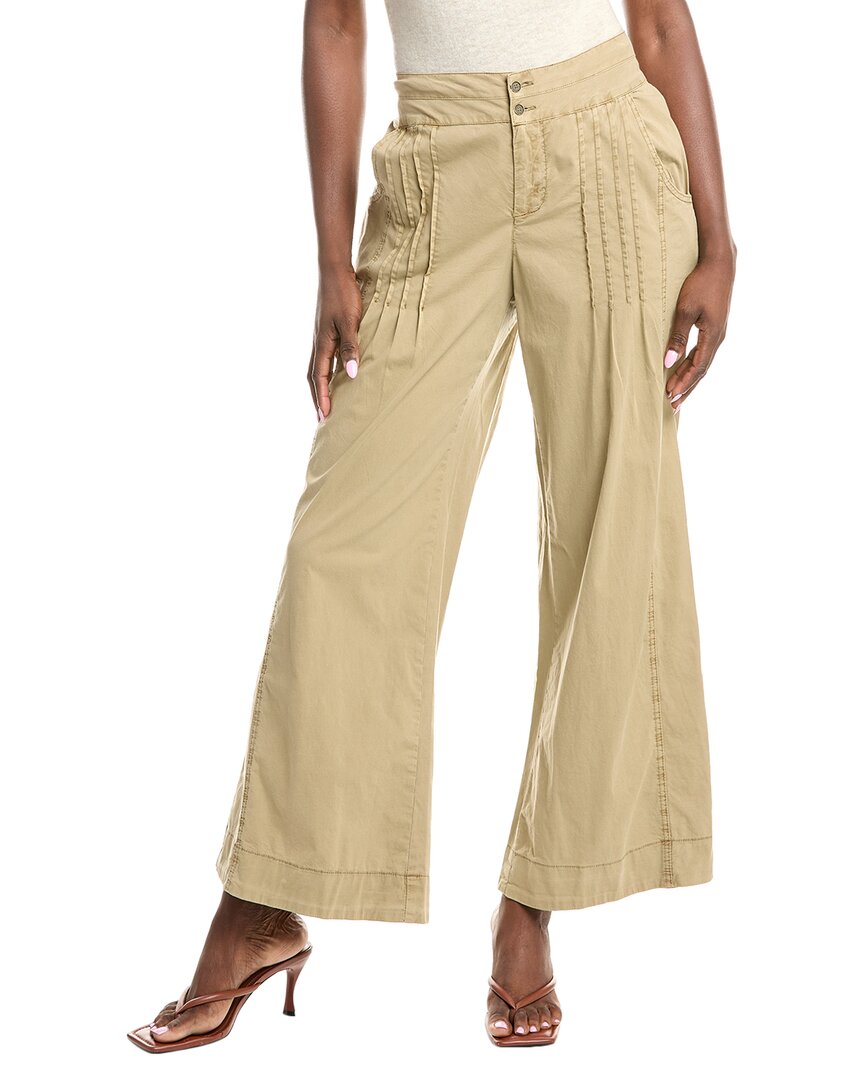 Xcvi Wearables Kaj Linen-blend Wide Leg Pant In Green