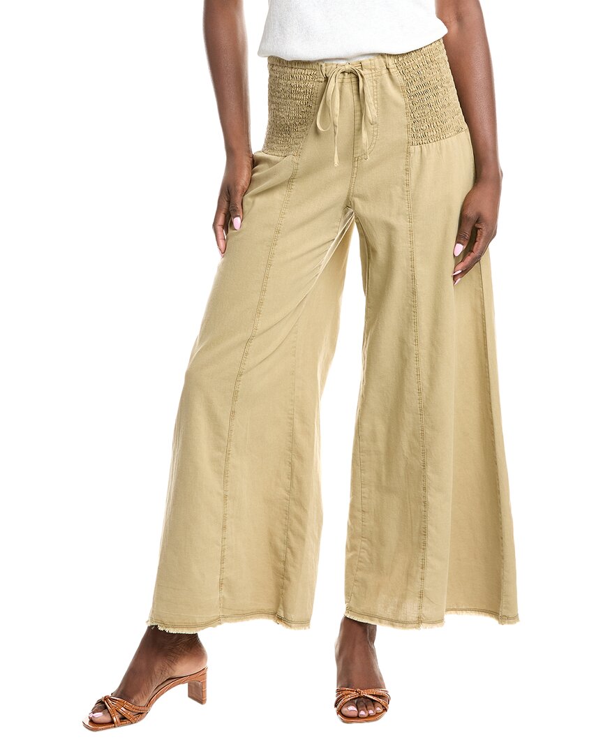 Xcvi Wearables Kaj Linen-blend Wide Leg Pant In Green
