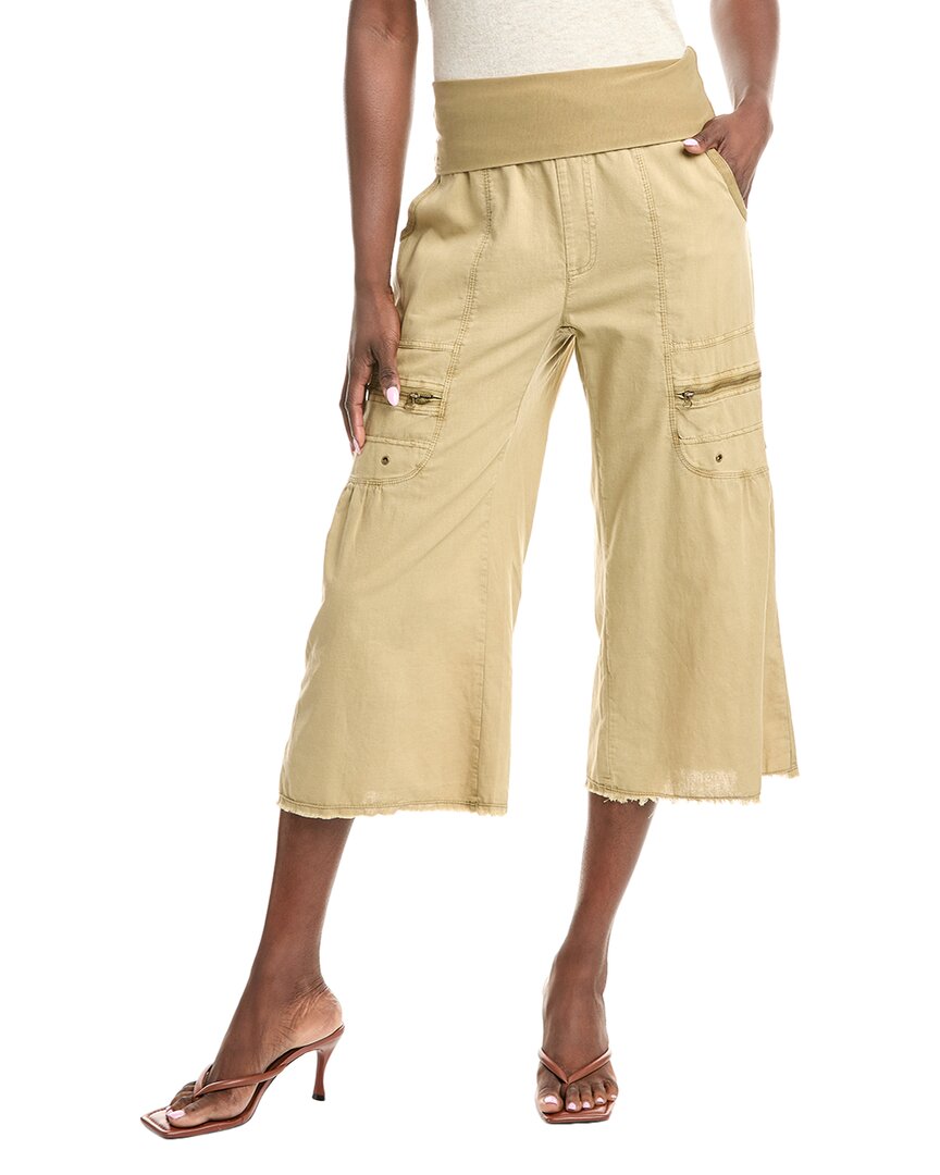 Xcvi Wearables Pasqual Crop Linen-blend Flare Pant In Neutral