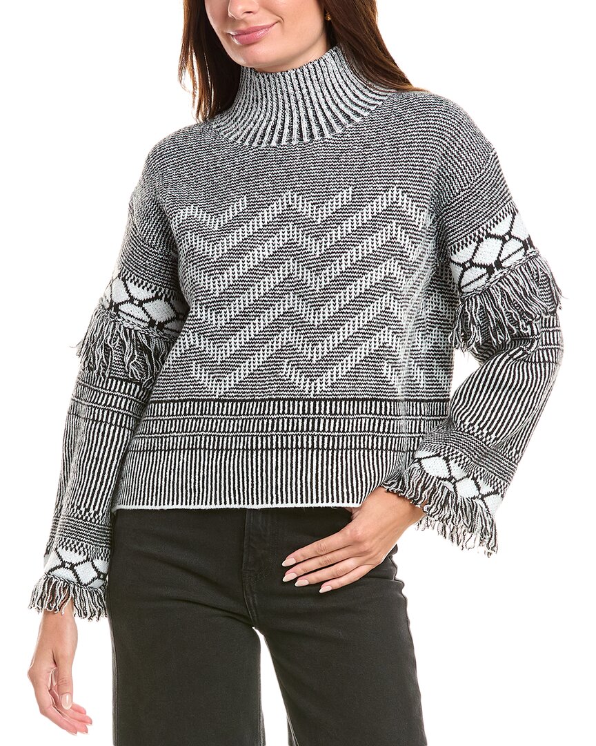 Rain + Rose Mock Neck Sweater In Gray