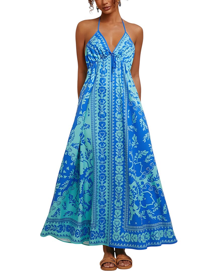 Camila Blanco Maxi Dress In Blue