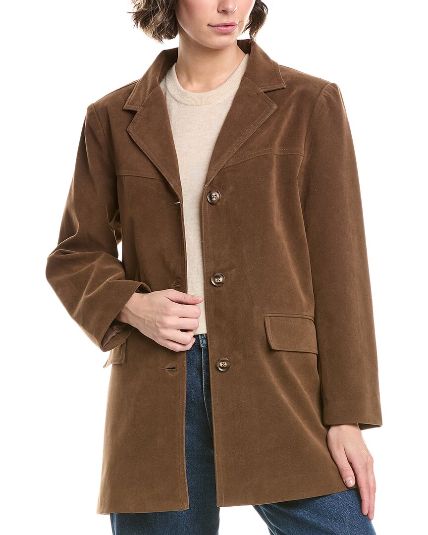 Pascale La Mode Faux Suede Jacket In Multi
