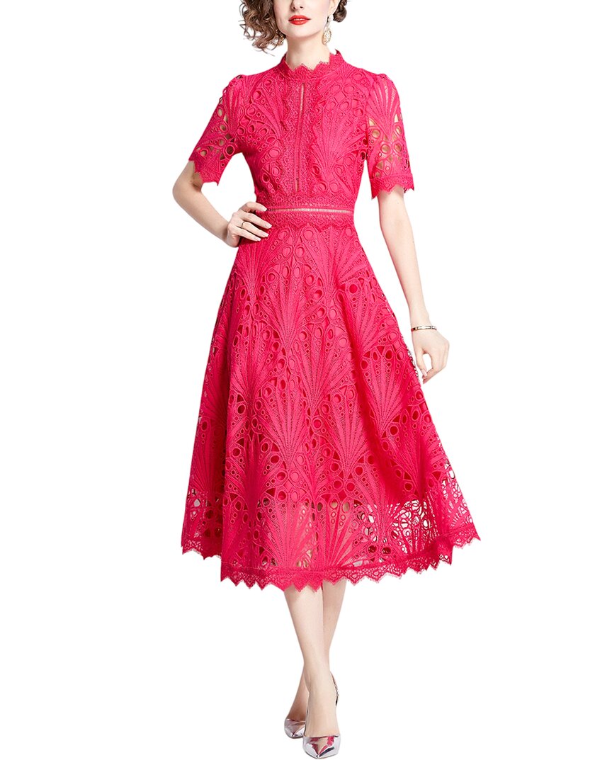 Elaine Midi Dress In Red
