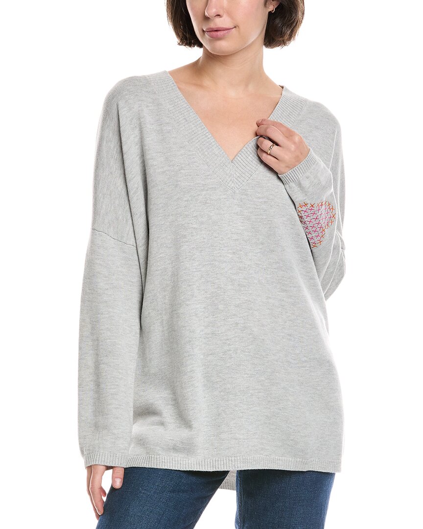 Wispr Mahala Sporty Silk-blend Sweater In Silver