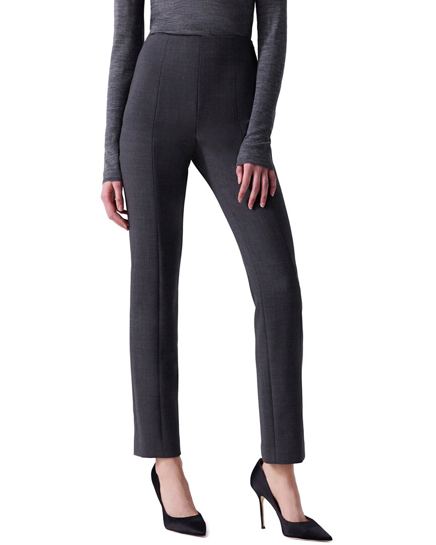 Carolina Herrera Slim Leg Wool-blend Pant In Gray