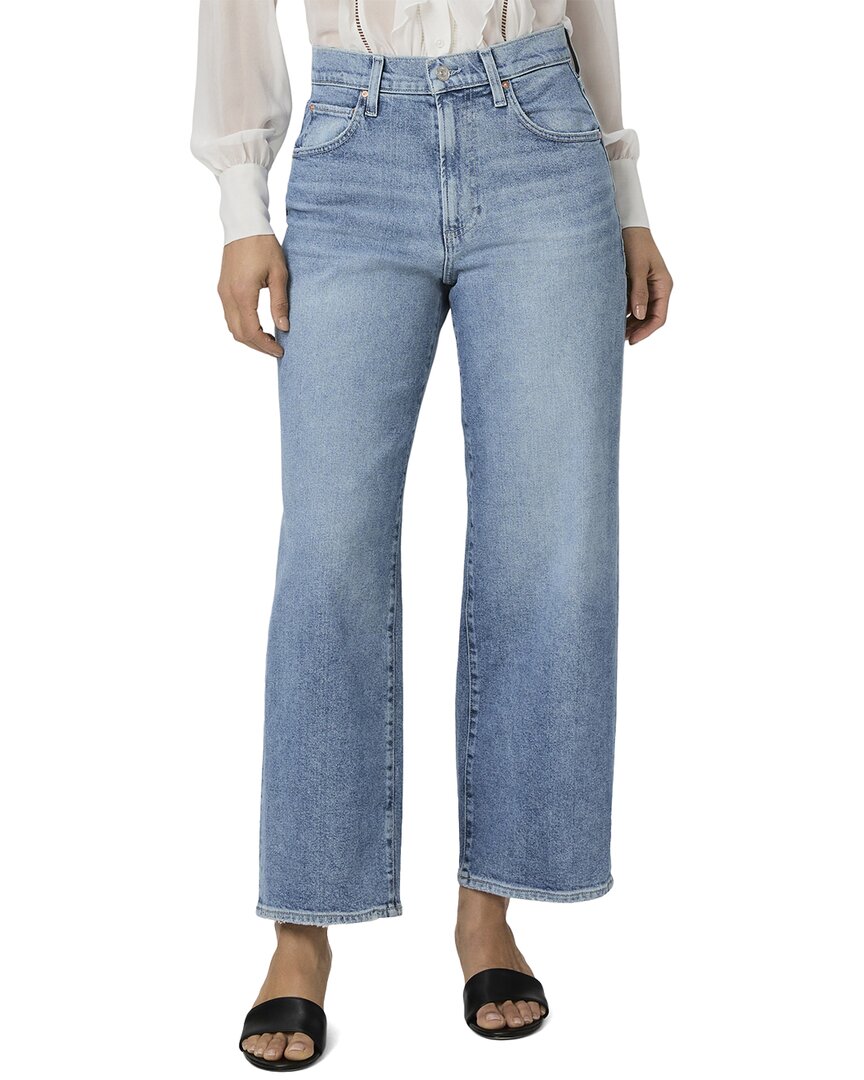 Paige Cameron High Waist Ankle Wide Leg Jeans In Blue