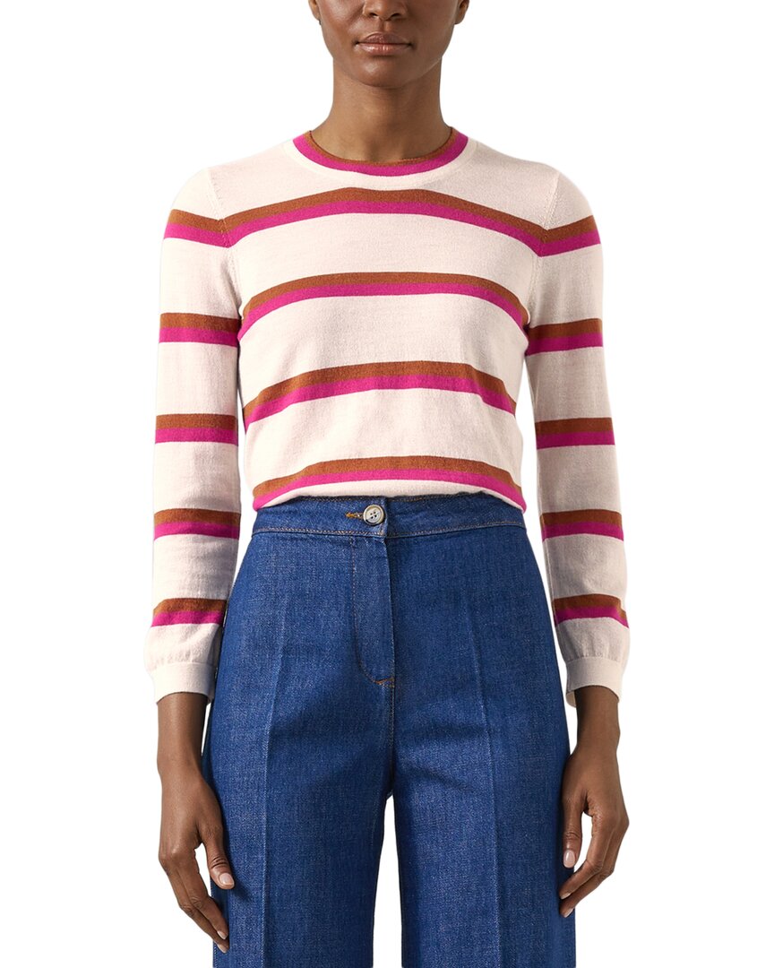 Lk Bennett Ashley Knitted Wool-blend Top In Neutral