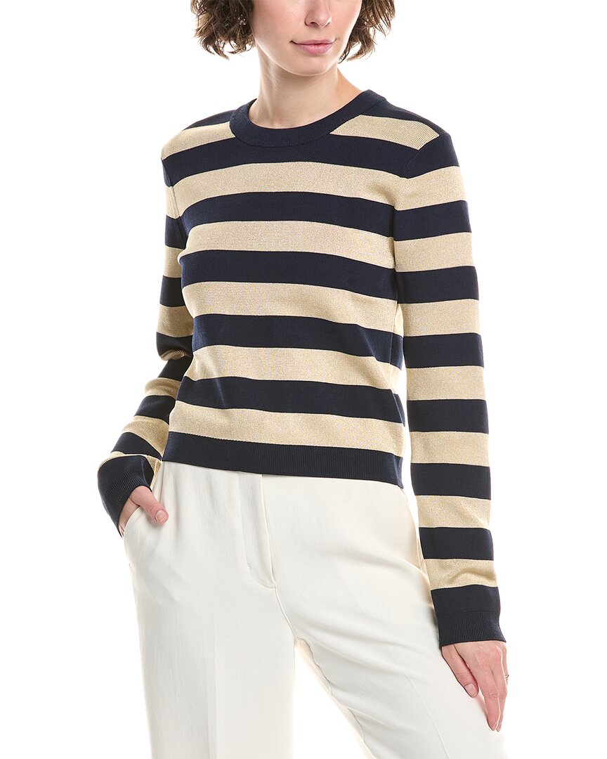Michael Michael Kors Metallic Rugby Top In Black