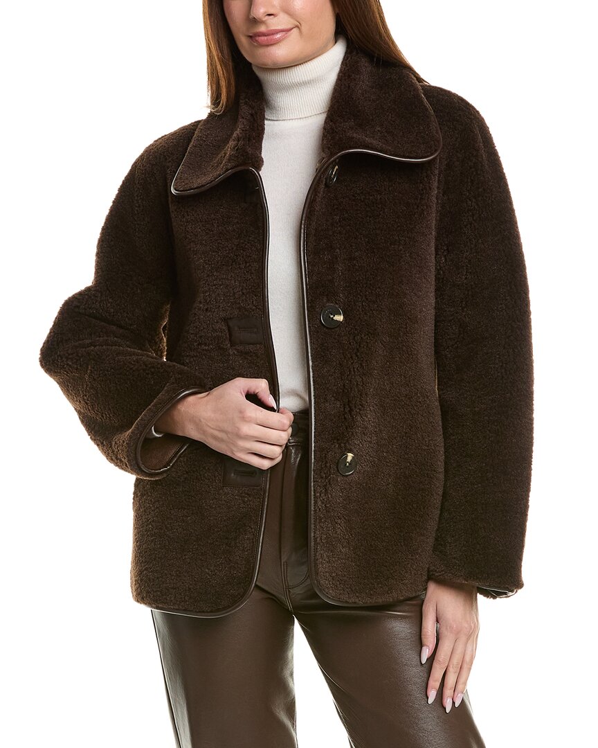 Tahari Reversible Kai Faux Fur Coat In Brown