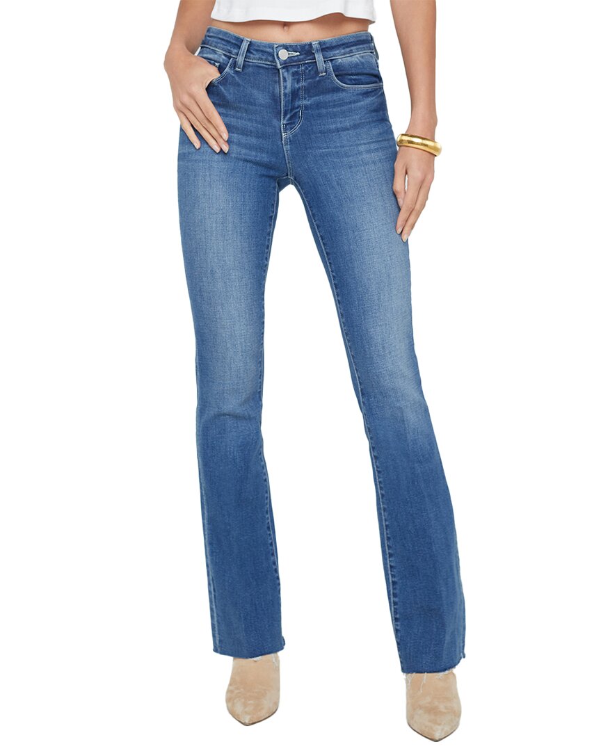 L Agence Ruth High Rise Straight Jeans In Blue
