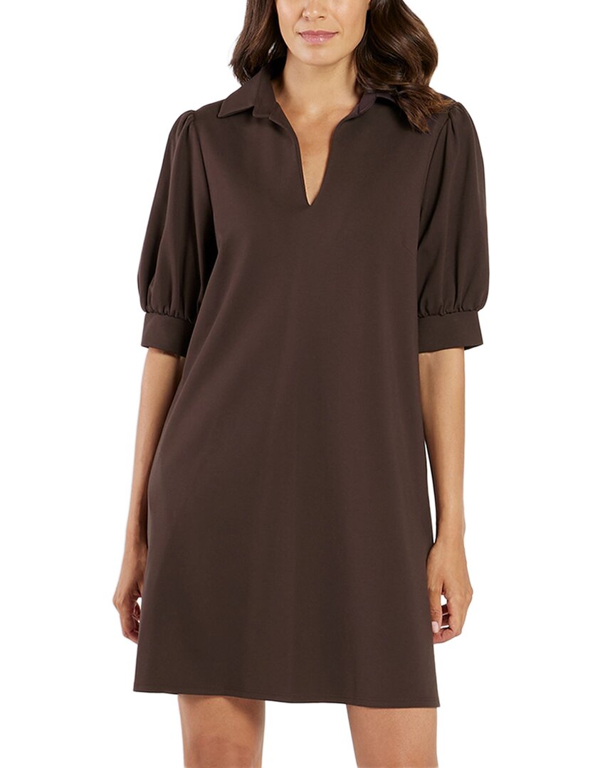 Jude Connally Emerson Ponte Mini Dress In Cocoa In Brown
