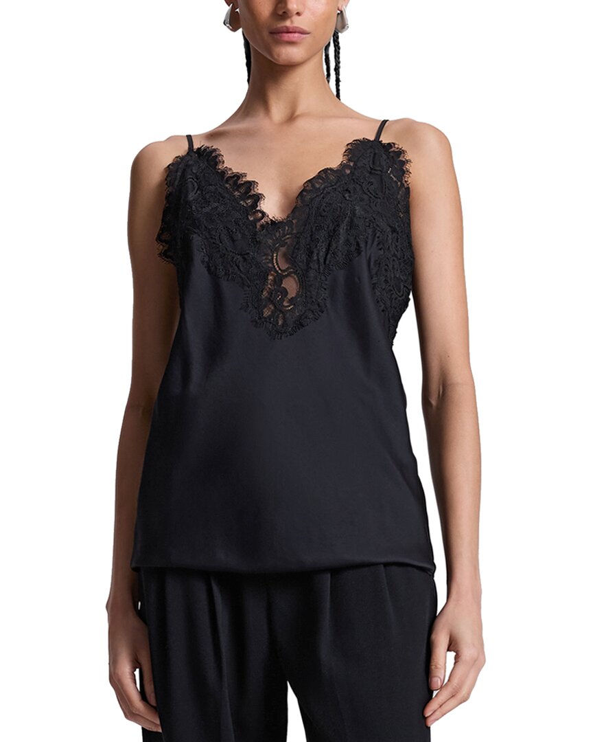 A.l.c Lennon Lace-trim Cami Top In Black