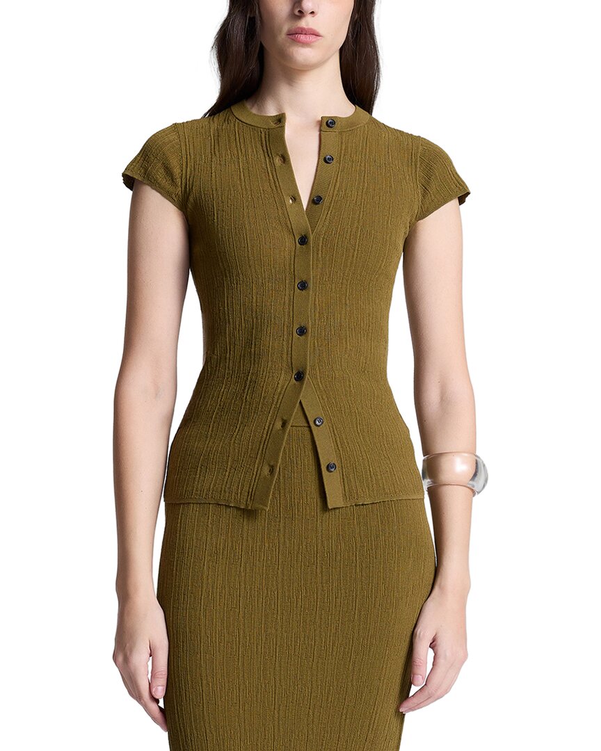A.l.c Park Short-sleeve Cardigan In Green