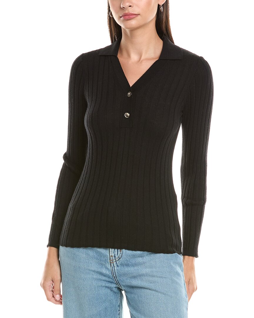 The Cashmere Project Polo Cashmere Sweater In Black