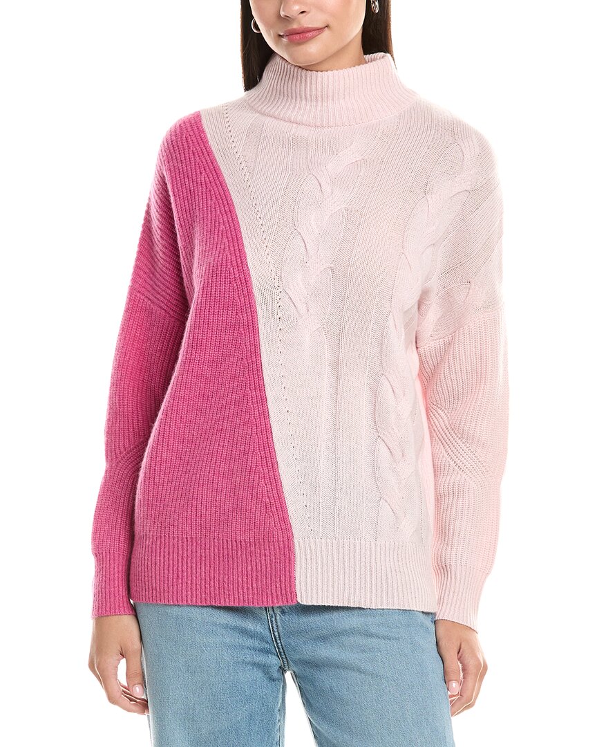 The Cashmere Project Color Block Cashmere Sweater In Pink