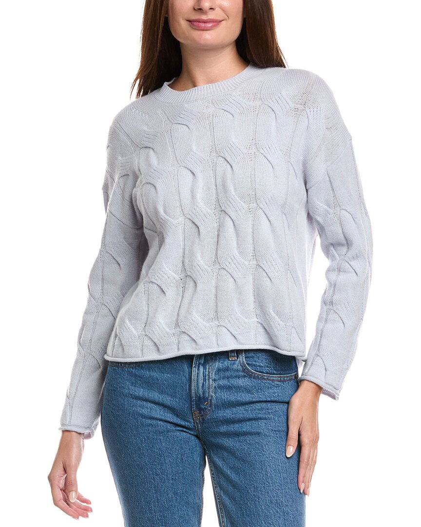 The Cashmere Project Exploded Cable Cashmere Sweater In Blue