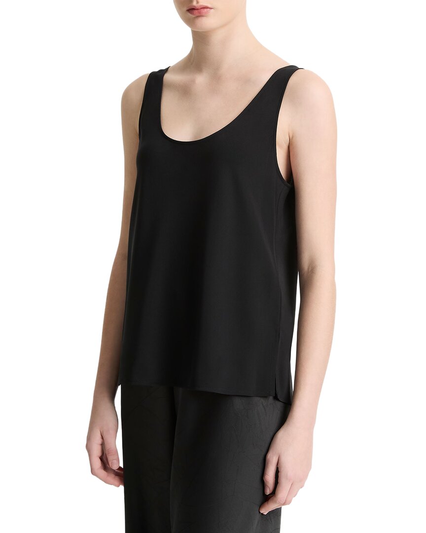 Vince Classic Bias Silk-blend Tank Cami In Black